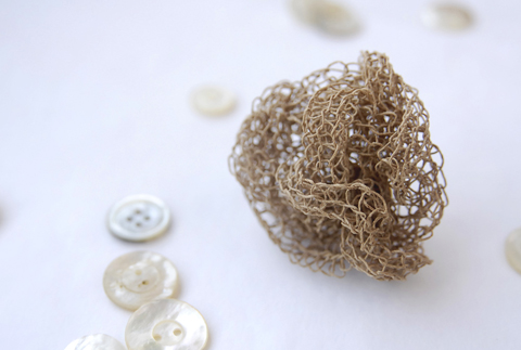 Made by PaperPhine: Fine Natural Paper Yarn Brooch Made by PaperPhine: Fine Natural Paper Yarn Brooch