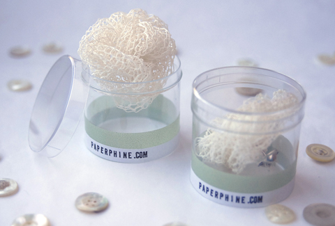Made by PaperPhine: Fine White Brooch made of Paper Yarn Made by PaperPhine: Fine White Brooch made of Paper Yarn