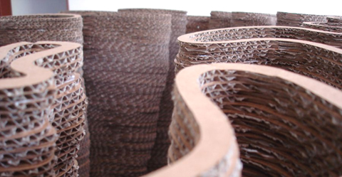 Sculpture/Installation by Tobias Putrih made out of Cardboard Sculpture/Installation by Tobias Putrih made out of Cardboard