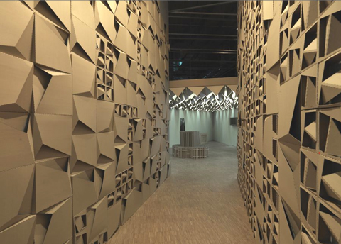 Sculpture/Installation by Tobias Putrih made out of Cardboard Sculpture/Installation by Tobias Putrih made out of Cardboard