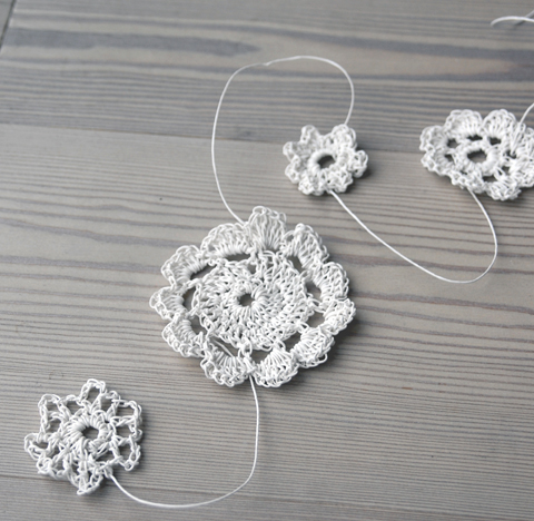 PaperPhine's Crocheted White Paper Yarn Flower made of Paper Yarn