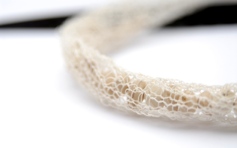 White Knitted Paper Yarn Necklace by RefinedByRuth White Knitted Paper Yarn Necklace by refinedbyruth