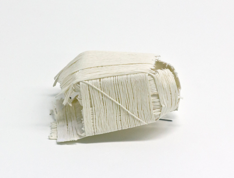 peng brooch by Sophie Baumgärten made of PaperPhine's paper cord, tissue paper and stainless steel pins