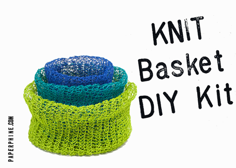 PaperPhine DIY Kit: Knit Basket - Paper Twine, Paper String, Paper Cord 