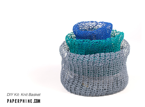 PaperPhine DIY Kit: Knit Basket - Paper Twine, Paper String, Paper Cord 