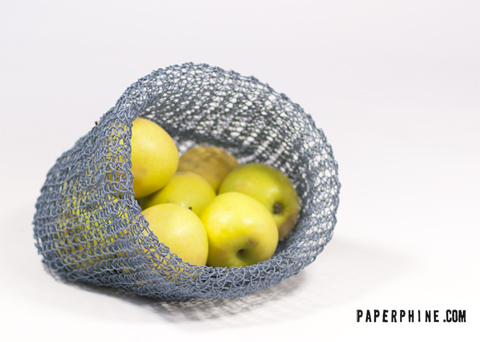 PaperPhine DIY Kit: Knit Basket - Paper Twine, Paper String, Paper Cord 