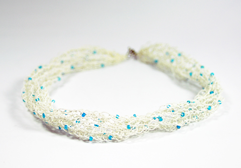 RefinedByRuth - Knitted Paper Yarn Necklace 