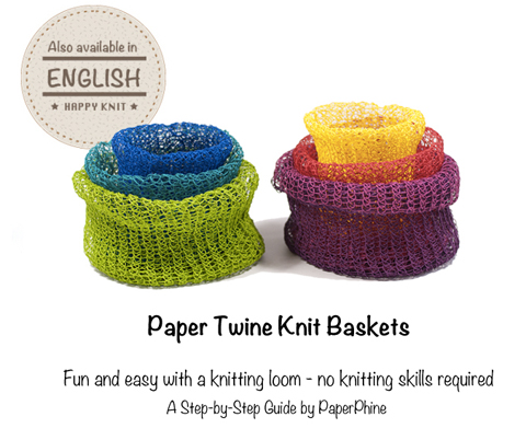 PaperPhine: Pattern Knit Basket made of Paper Twine