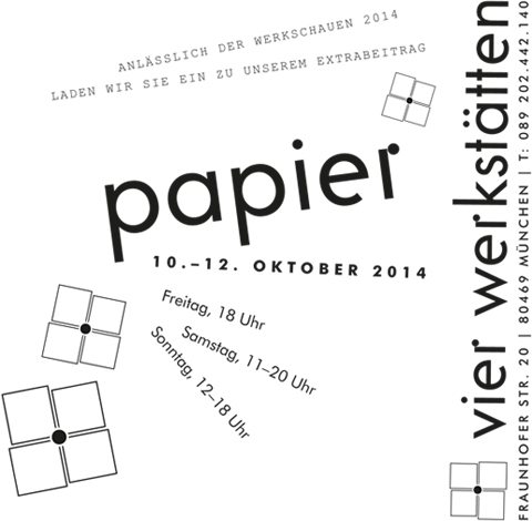 PaperPhine: werkschauen München 2014: zu Gast bei den vier Werkstätten 