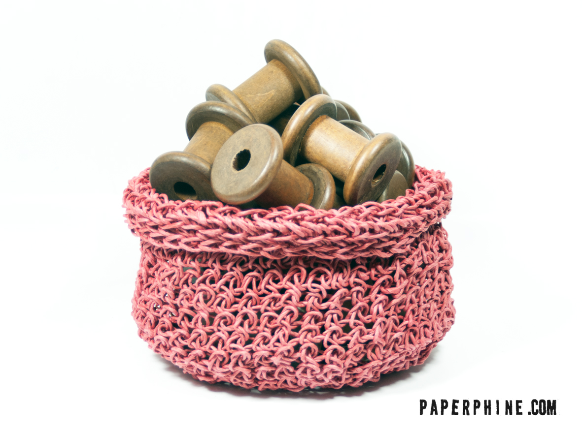 PaperPhine: Red Crochet Basket