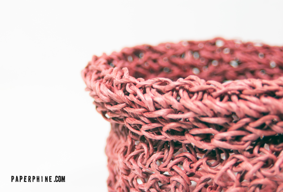 PaperPhine: Red Crochet Basket