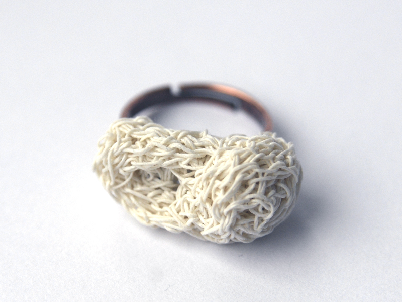 PaperPhine: Crochet Cocoon Ring made of Finest Paper Yarn