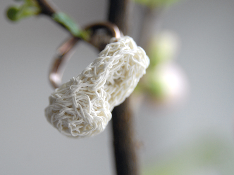 PaperPhine: Crochet Cocoon Ring made of Finest Paper Yarn