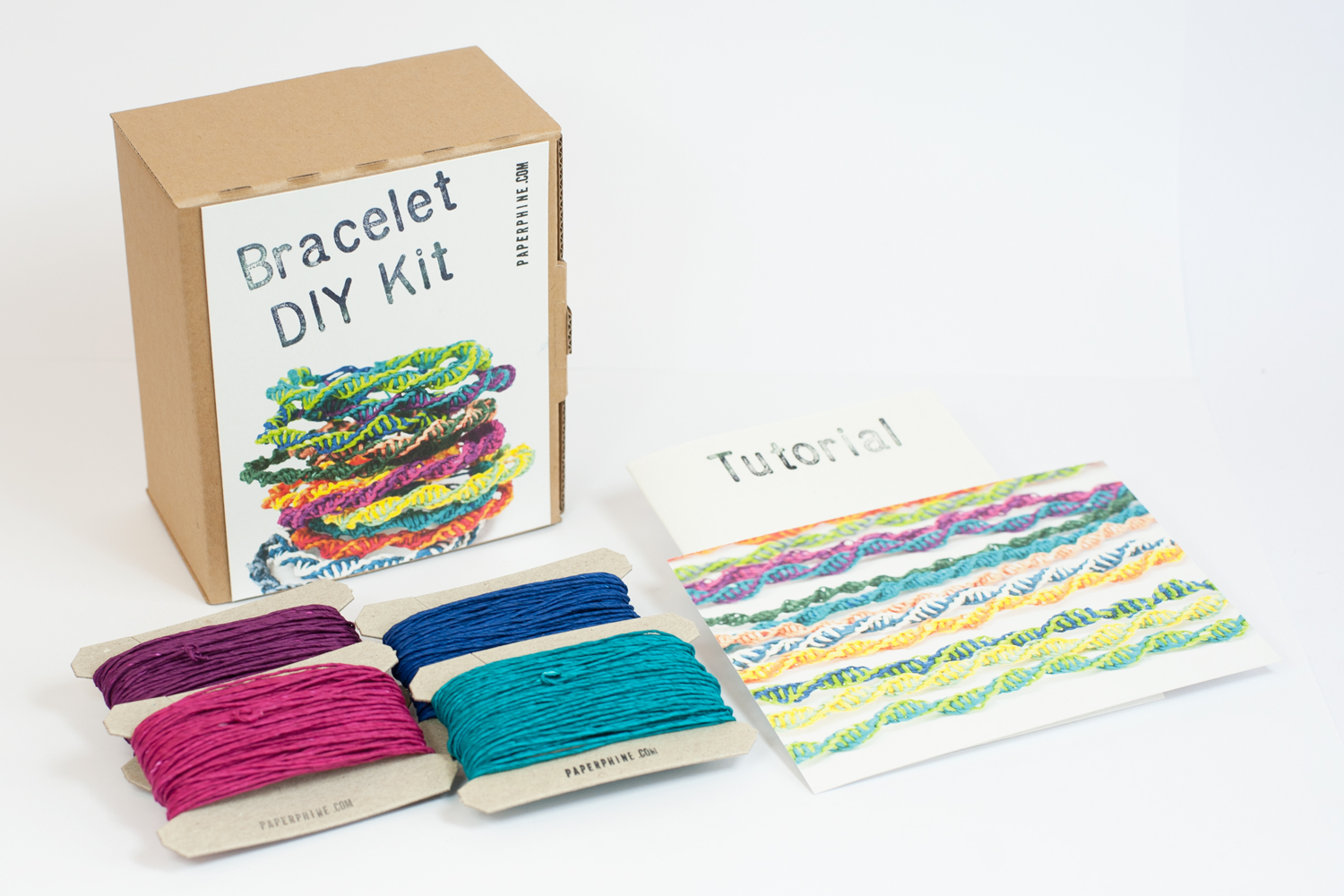PaperPhine: Paperyarn DIY Kit - Friendship Bracelets - Macrame - DIY, Craft, Paper Jewelry